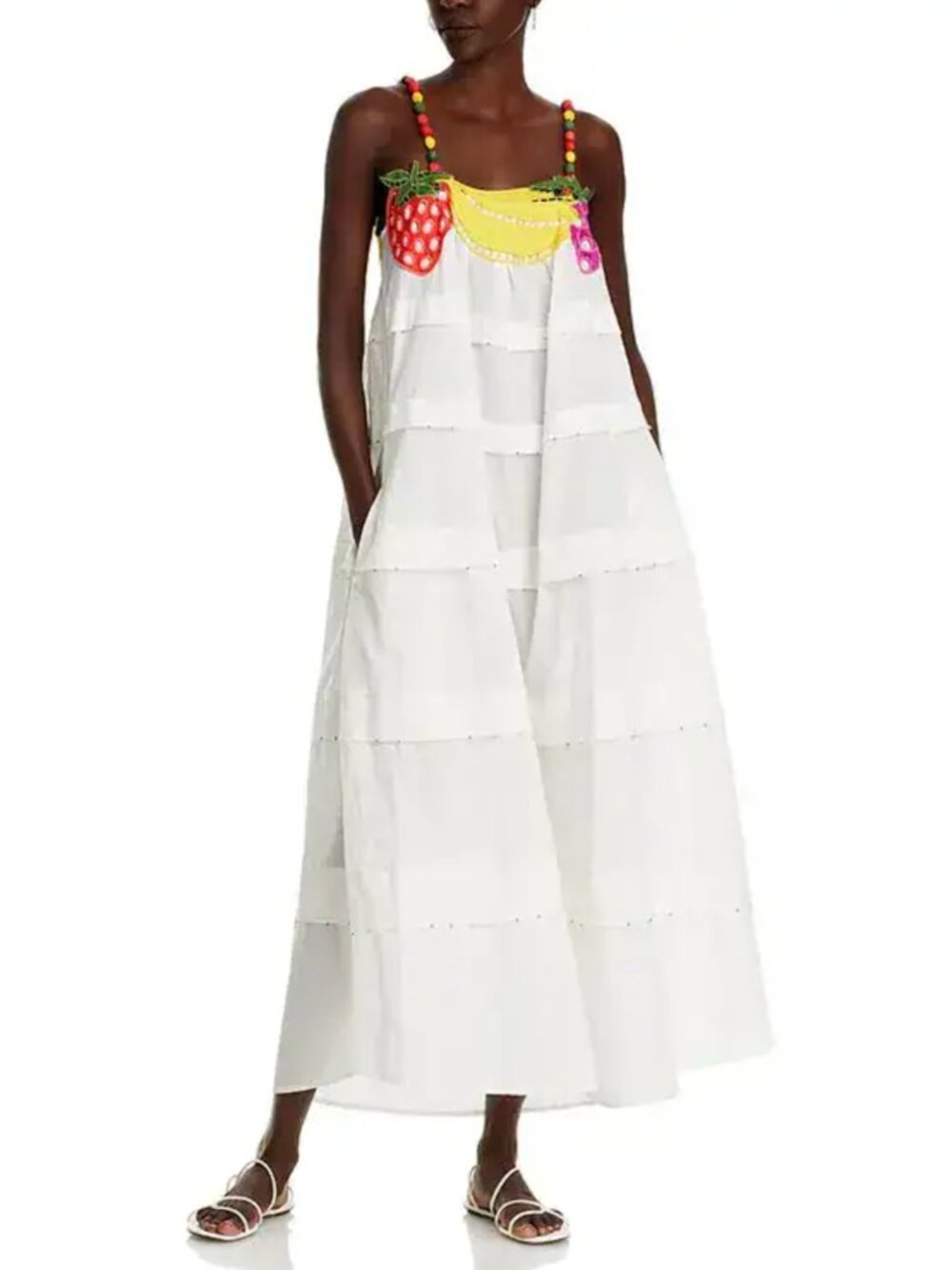 NWT FARM Rio Size Medium Off-White Fruits Richelieu Sleeveless Maxi Dress - Picture 3 of 8